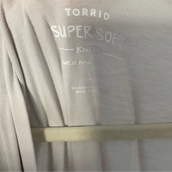Torrid Super Soft Knits Grey Black Tie Dye Duster Cardigan Size 1X - Picture 7 of 8